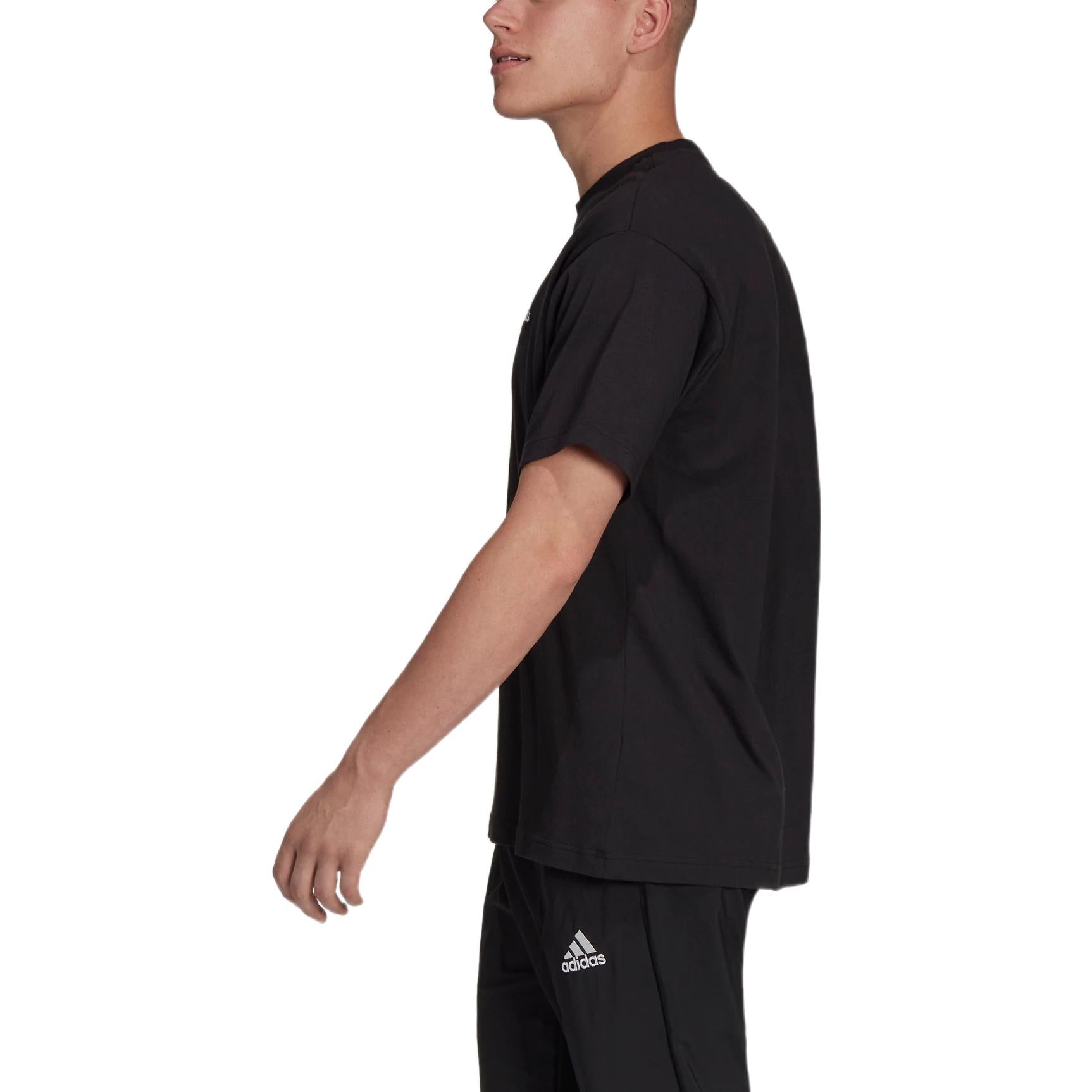 adidas M Sl T Solid Color Logo Casual Sports Short Sleeve Couple Style Black HE4387