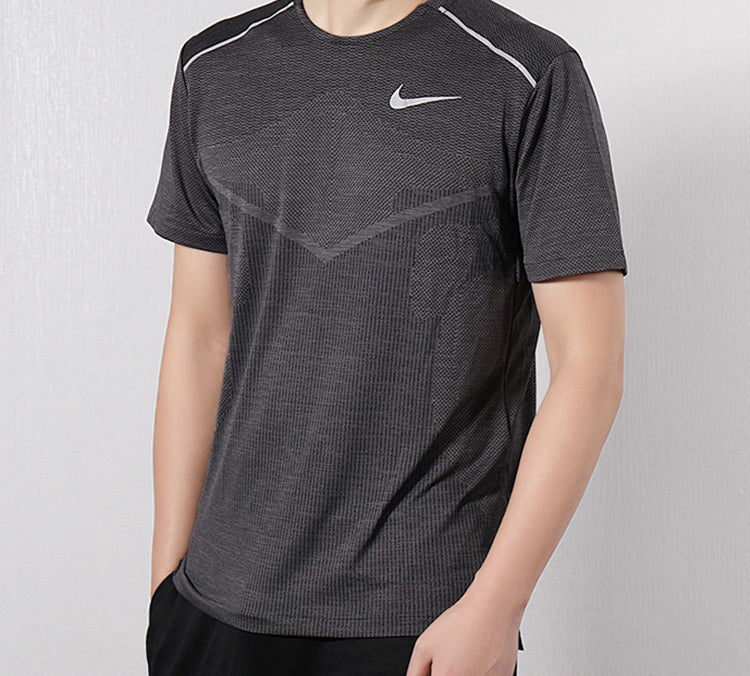 Nike Techknit Ulta Reflective Running Sports Short Sleeve Gray AJ7616-010