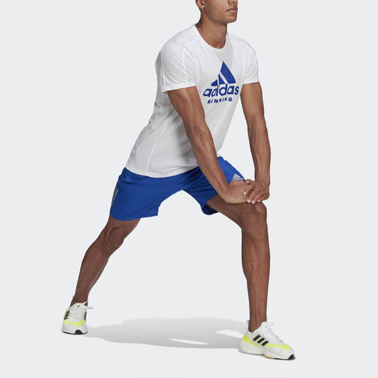 adidas Run Logo Tee M Logo Printing Round Neck Short Sleeve White GJ6474