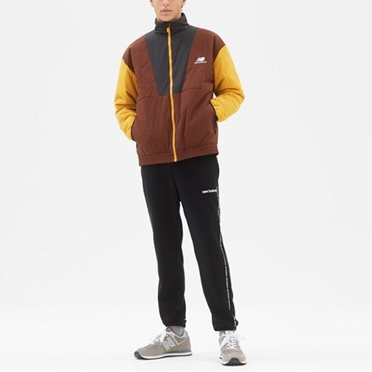 New Balance Athletics Full Zip Quilted Outerwear Asia Sizing 'Rich Oak' MJ23501-ROK