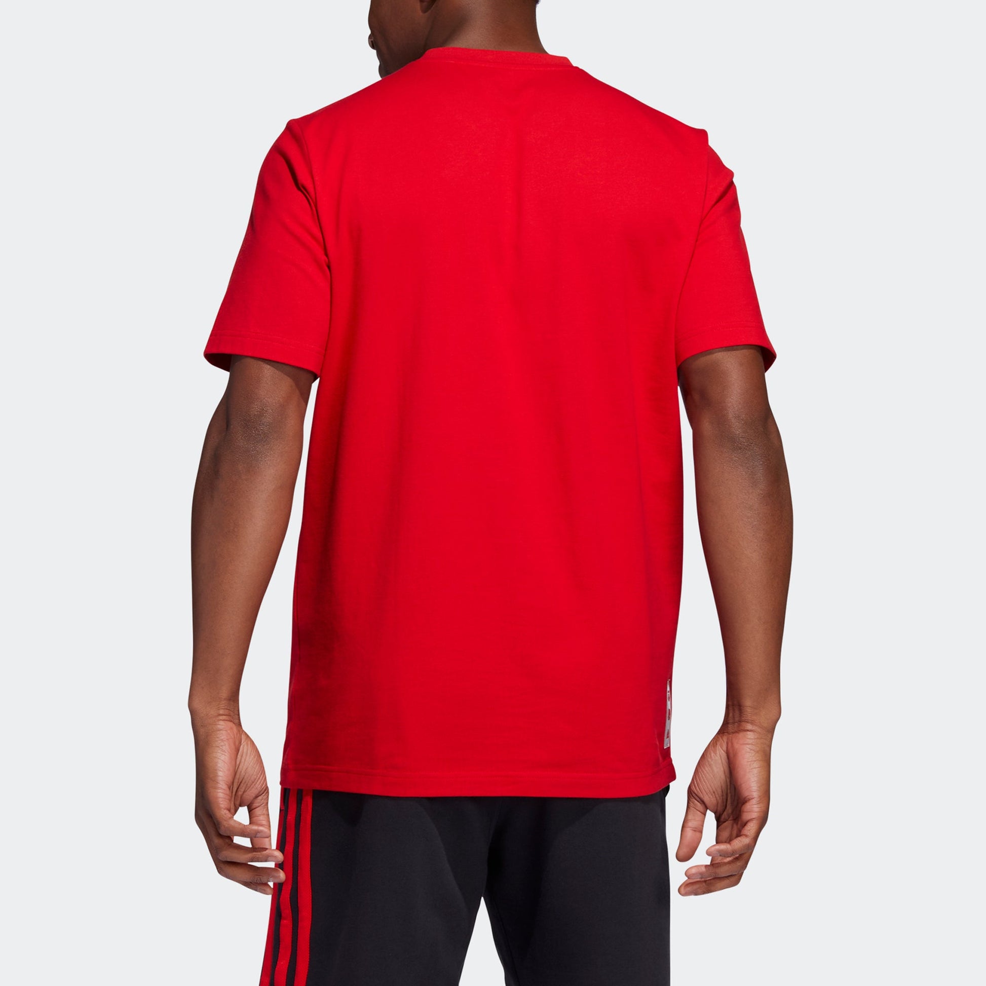 Men's adidas CNY Large Logo Round Neck Pullover Basketball Sports Short Sleeve Red T-Shirt HE3344