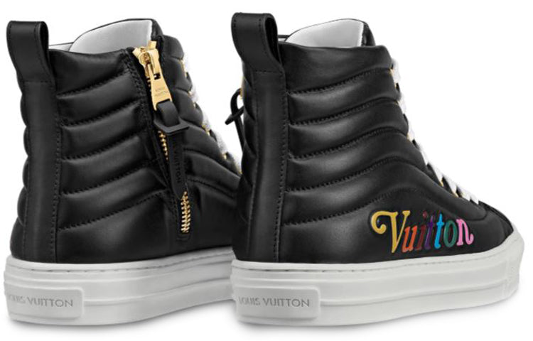 (WMNS) LOUIS VUITTON LV Stellar Calfskin High-Top Sports Shoes Black 1A5C5Y