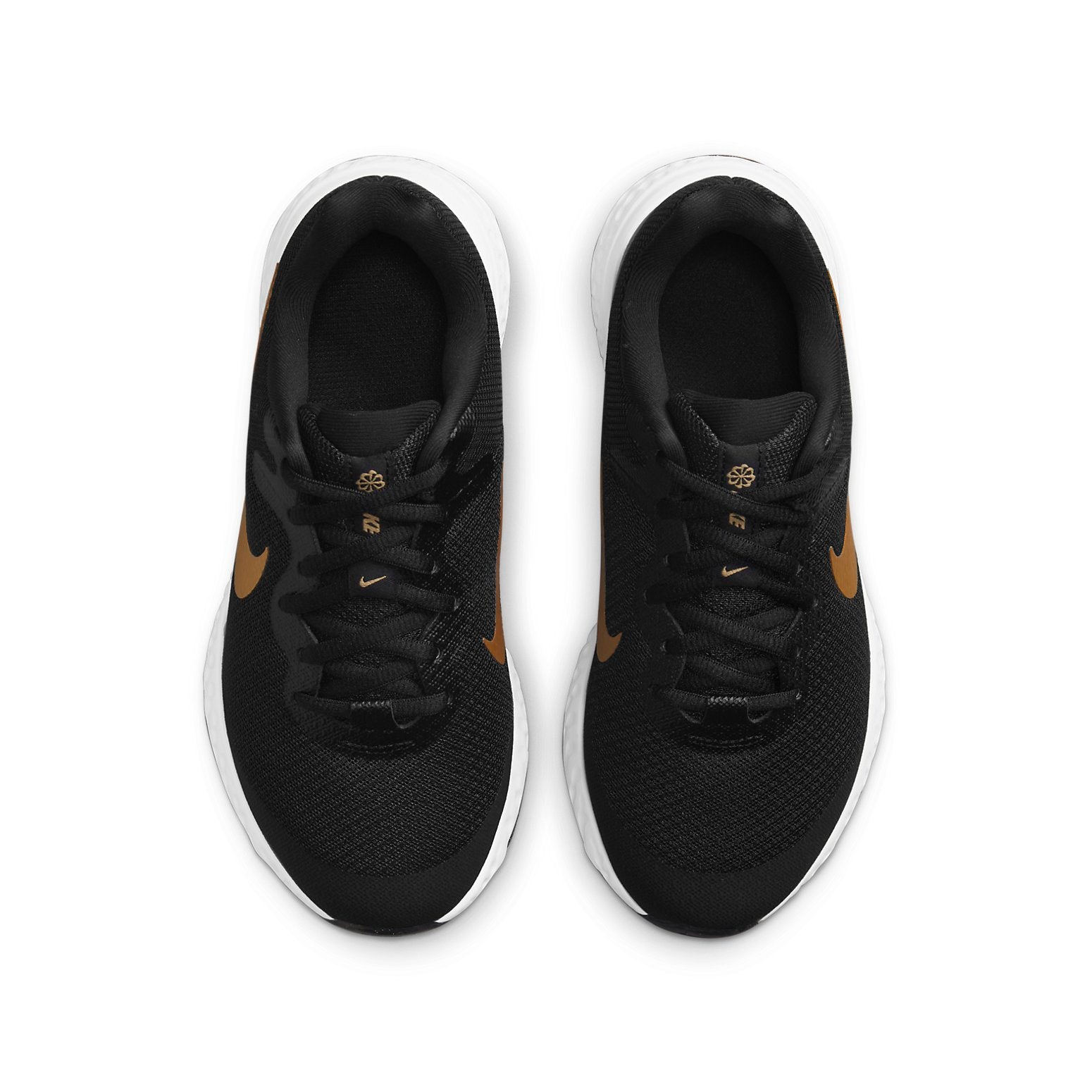 (GS) Nike Revolution 6 4E Wide 'Black Metallic Gold' DN8207-002