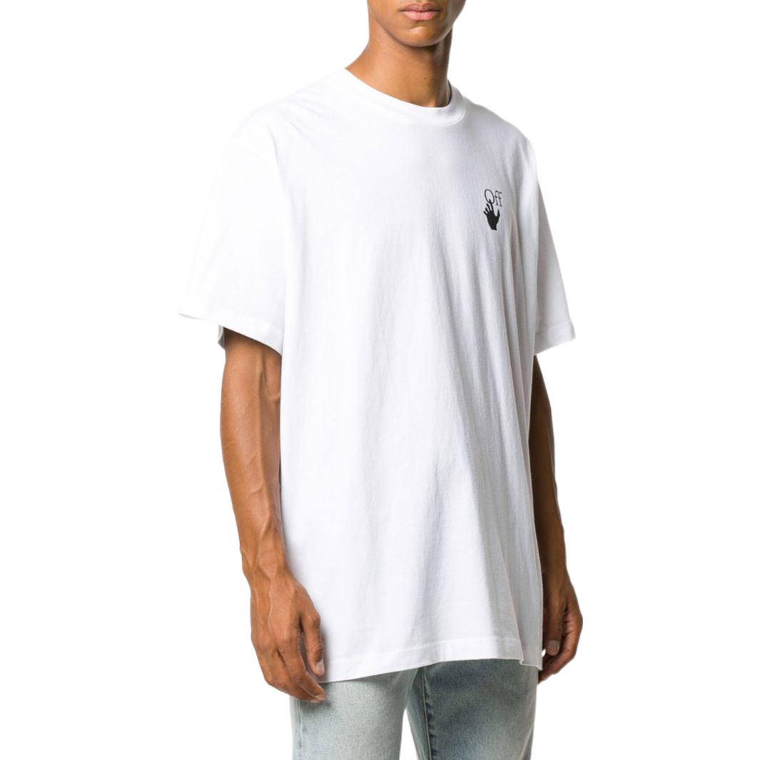 Men's Off-White SS22 Arrow Printing Loose Short Sleeve White T-Shirt OMAA038F20FAB0020110WHITE