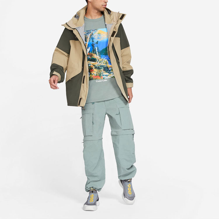 Nike ACG Crater Lake Sports Printing Pattern Round Collar Male Green DA4878-365