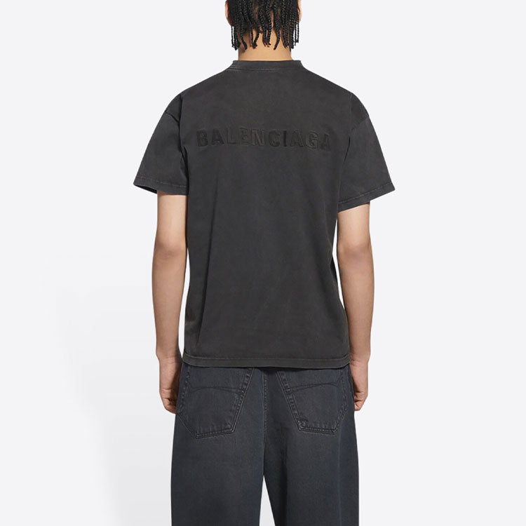 Balenciaga Logo T-Shirt Medium Fit 'Grey' 612966TLVB91146