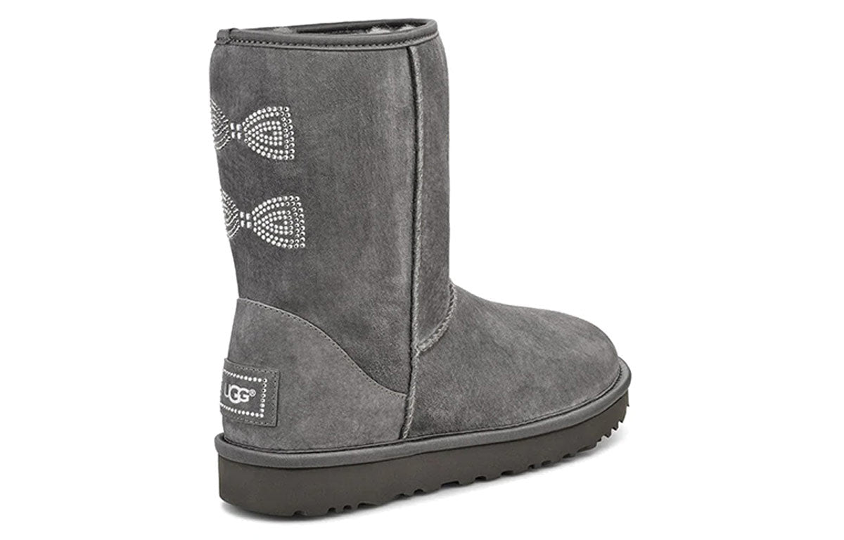 (WMNS) UGG Classic Short Crystal Snow Boots Gray 1091649-GREY