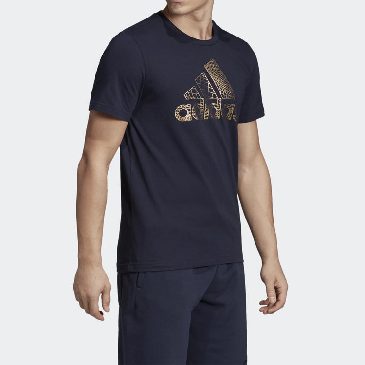 adidas Athleisure Casual Sports Round Neck Short Sleeve Blue ED7278