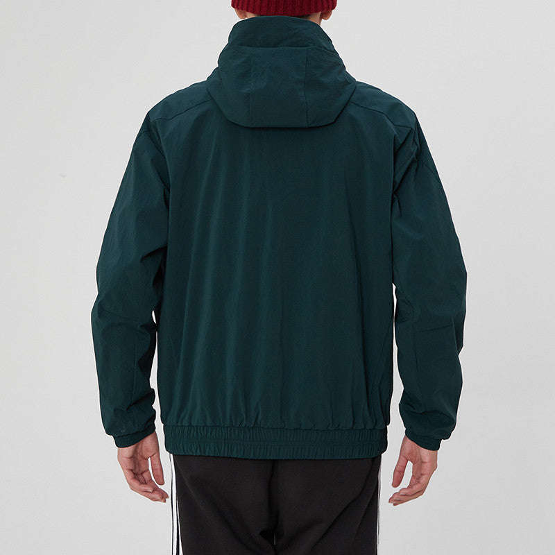 adidas Athleisure Casual Sports hooded Woven Jacket Malachite Green H38401