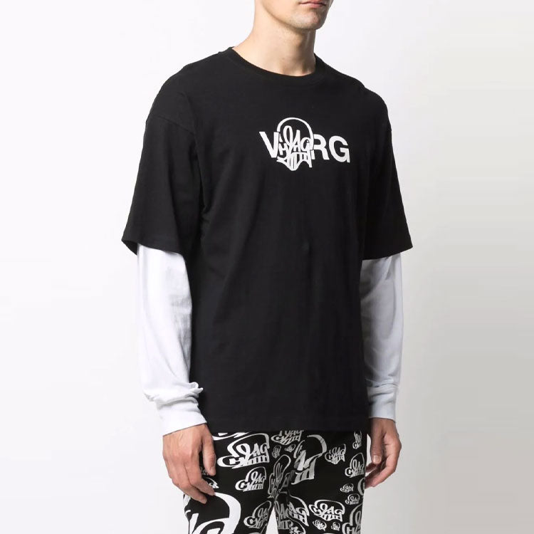Off-White x Katsu Crossover SS21 Alphabet Printing Long Sleeves Ordinary Version Black OMAB022S21JER0061001