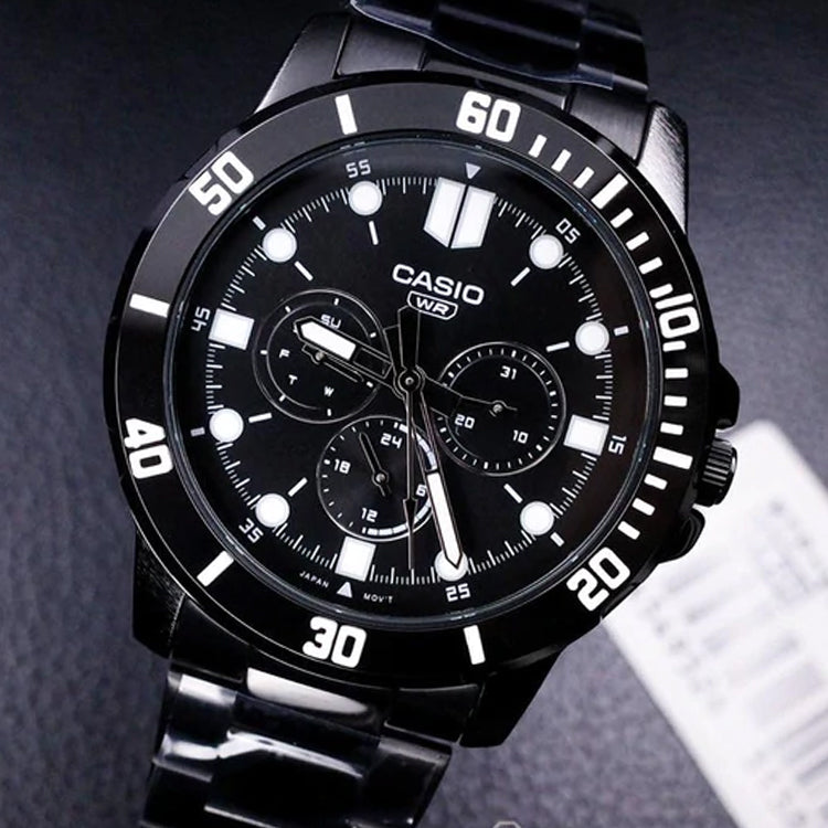 Casio Dress Classic Minimalistic Analog Watch 'Black White' MTP-VD300B-1E