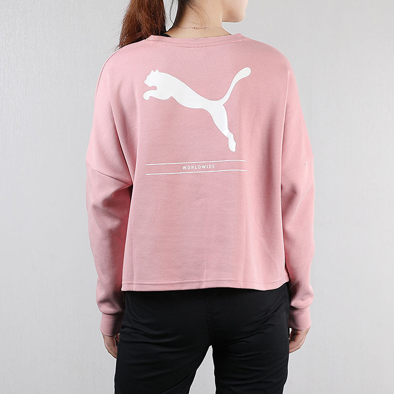 (WMNS) PUMA Casual Sports Alphabet Printing Round Neck Long Sleeves Hoodie Pink 581069-14