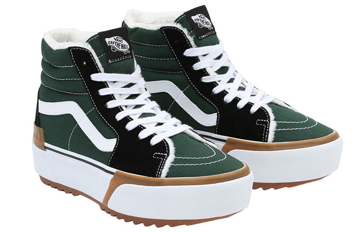 (WMNS) Vans Sk8-Hi Stacked High Top Shoes 'Green White' VN0A4BTWBDT