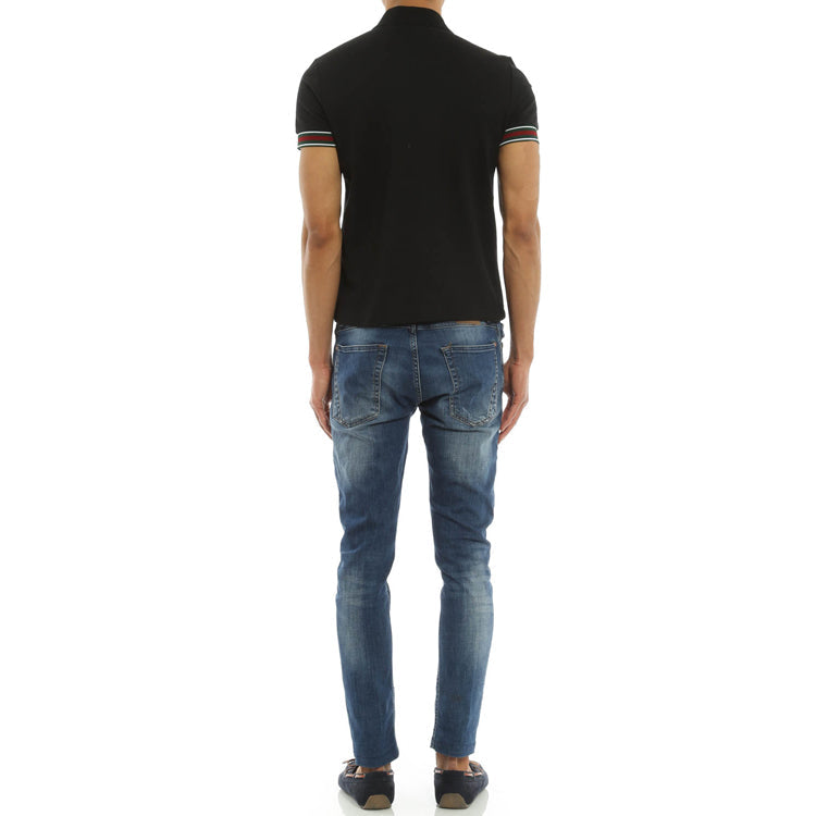 Men's Gucci Webbing Black Polo Shirt 408403-X7335-1060