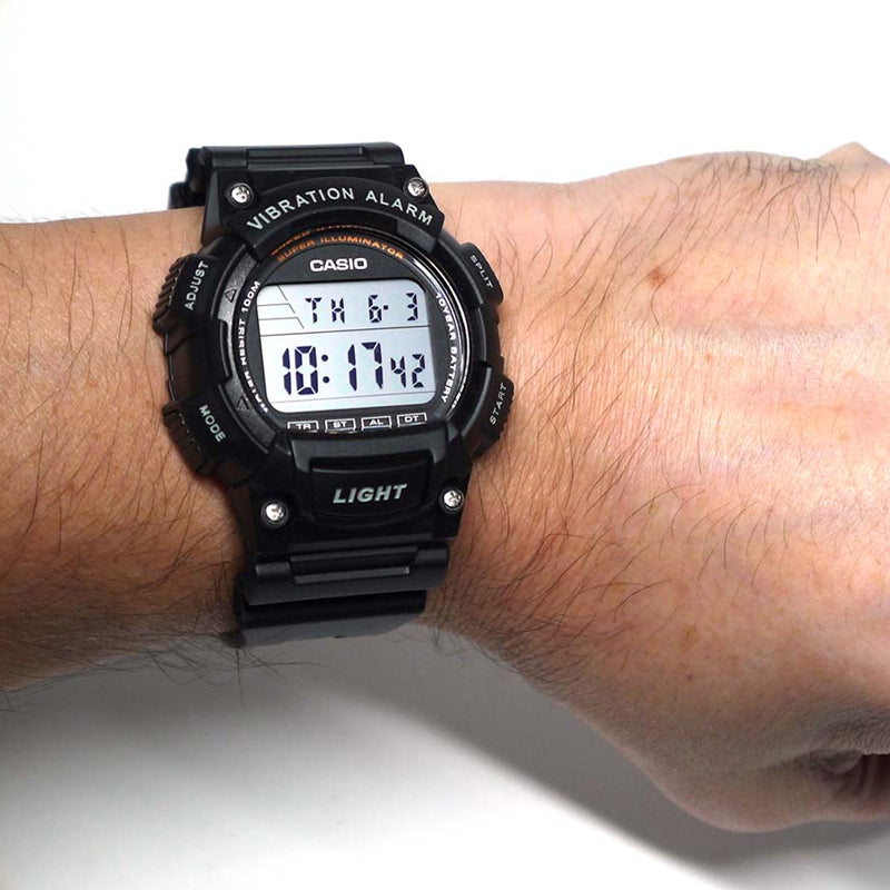 CASIO Sports Analog Waterproof Mens Black Digital W-736H-1A