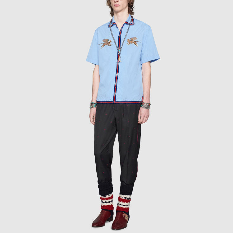 Men's Gucci Wool Bee Pattern Casual Black Long Pants/Trousers 522941-Z589E-4633