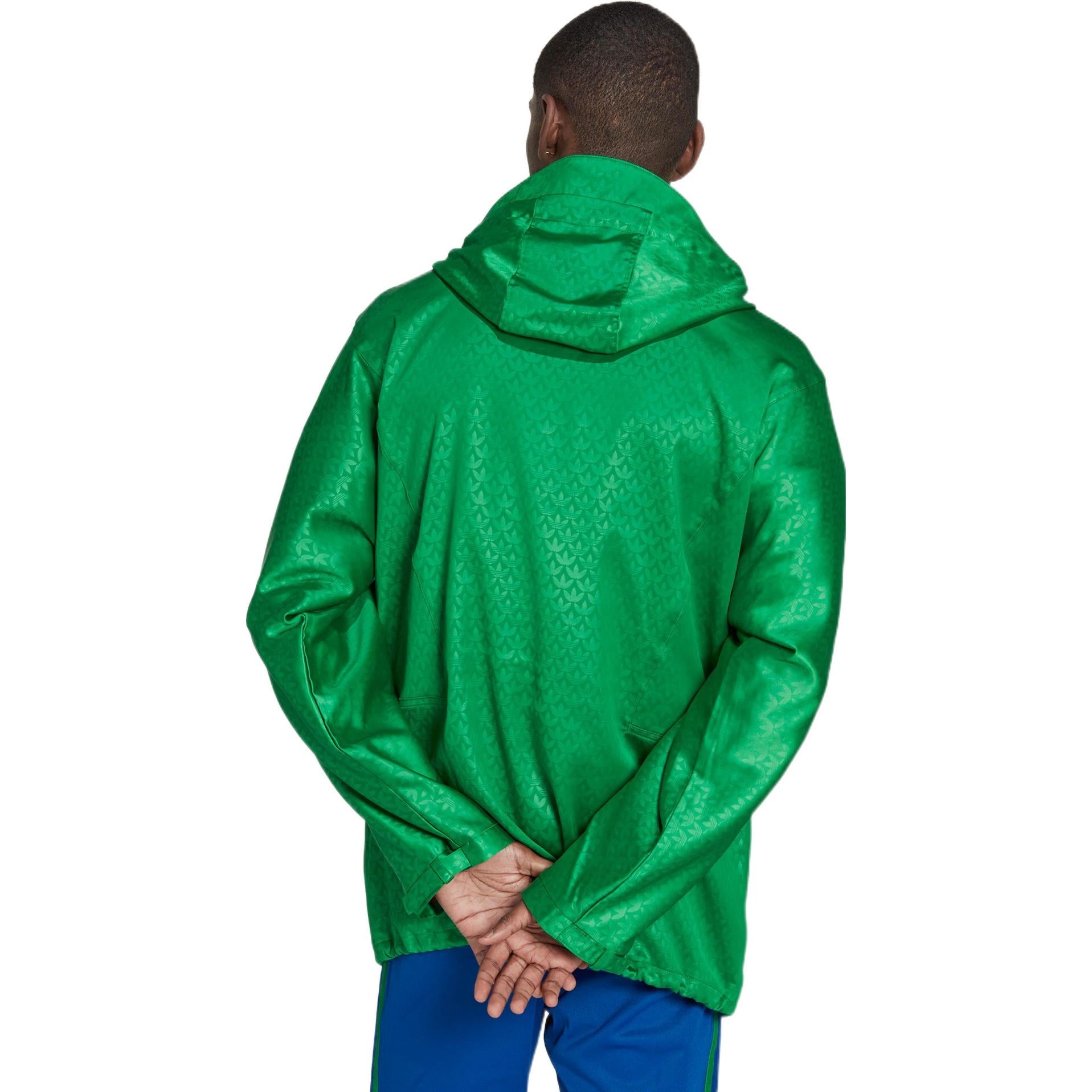 adidas originals Windbreaker Logo Printing Hooded Drawstring Sports Jacket 'Green' IB3440