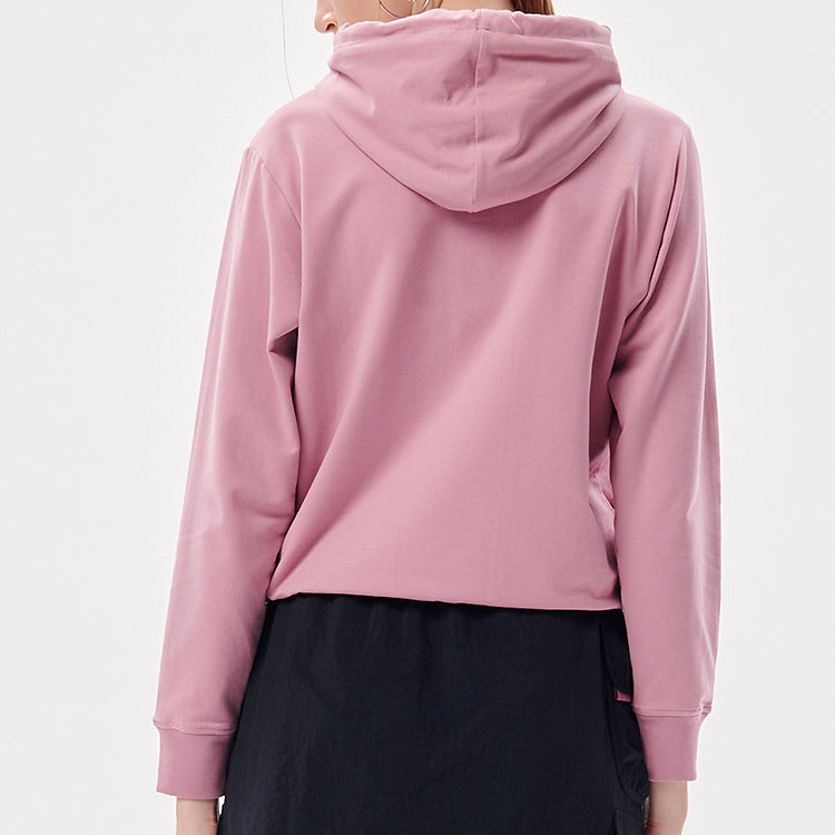 (WMNS) FILA FUSION Logo Embroidered Solid Color Sports Hoodie Pink T11W133204F-PK
