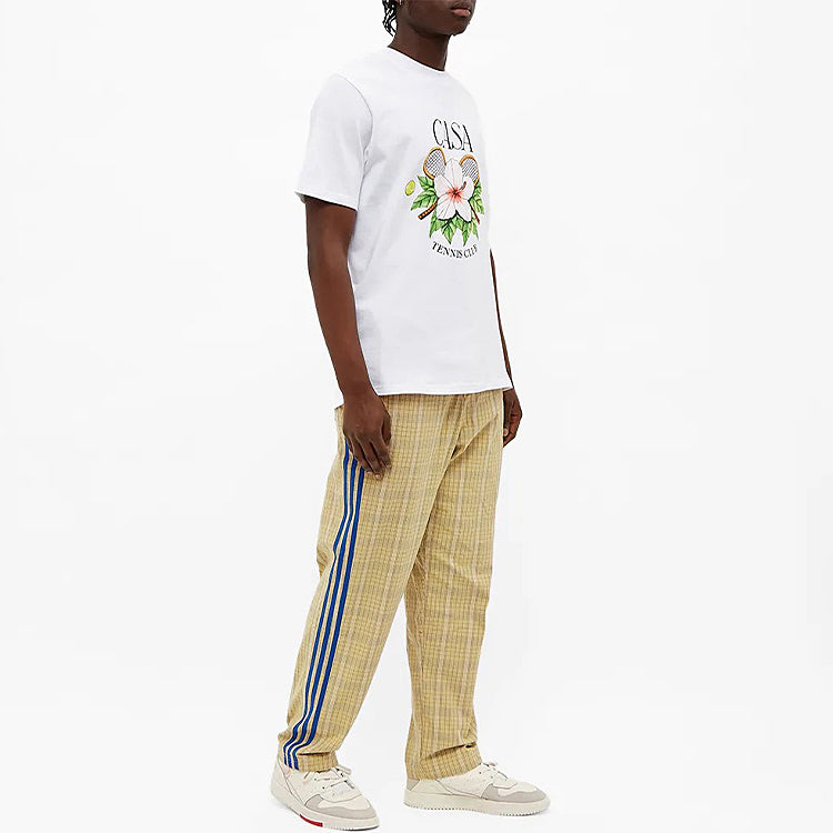 adidas originals Mw Tp Contrasting Colors Plaid Straight Loose Sports Pants Beige GN3797