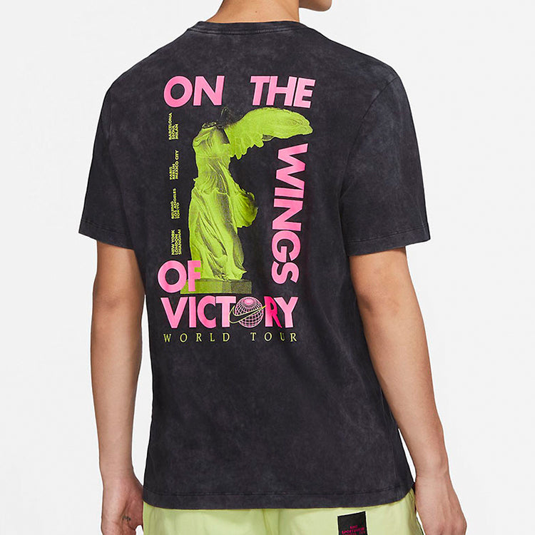 Nike Sportswear World Tour Washed Printing Round Neck Black CW0407-010