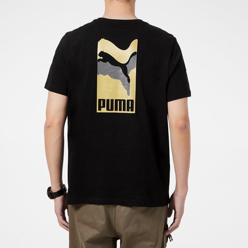 PUMA Alphabet Printing Casual Sports Short Sleeve Black 847651-01