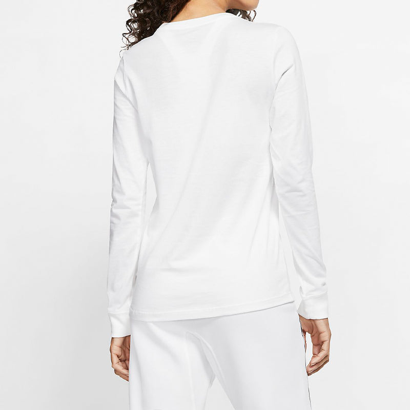 (WMNS) Nike Classic Logo Printed Long-Sleeved Tee 'White' BV6172-100