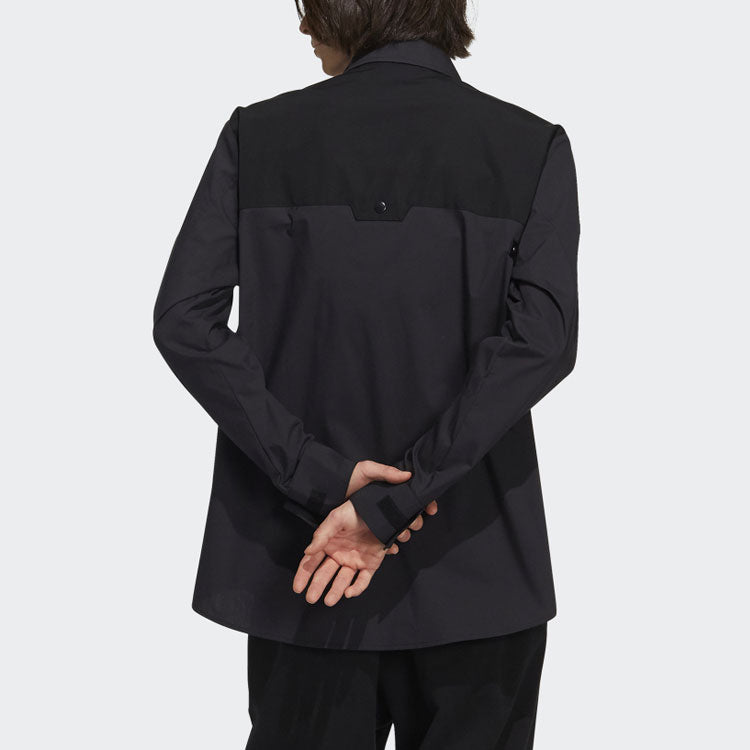 adidas originals Chest Solid Color Long Sleeves Shirt Black H58071
