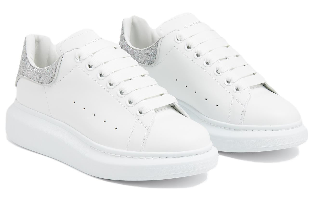 (WMNS) Alexander McQueen Oversized Sneaker 'White Silver Glitter' 718239WIDJ48813