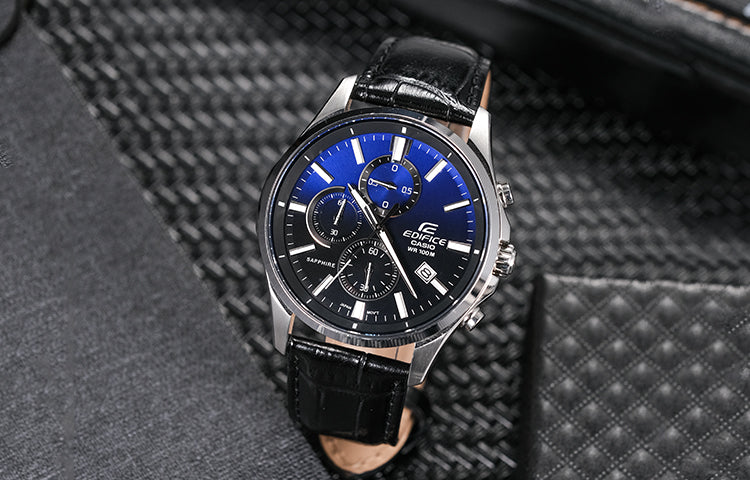CASIO Quartz Waterproof Sapphire Crystal EDIFICE Mens Blue Analog EFB-530L-2AVUPRD