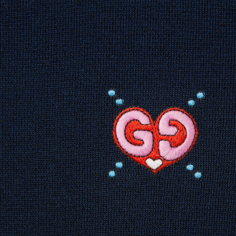 (WMNS) Gucci Fine Knit Sweater With Embroidery 'Navy' 782254-XKD0I-4215