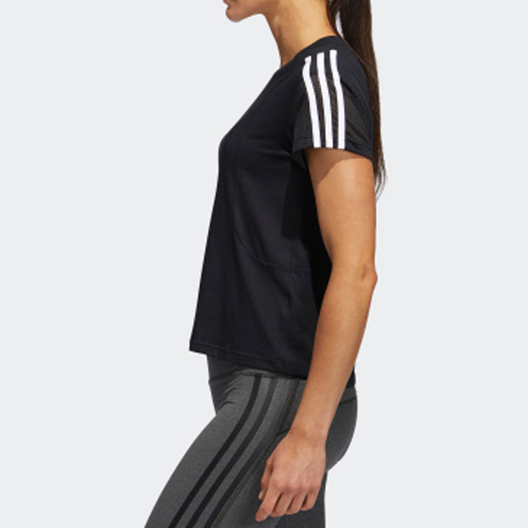 (WMNS) adidas Training Round Neck Pullover Short Sleeve Black EA3357