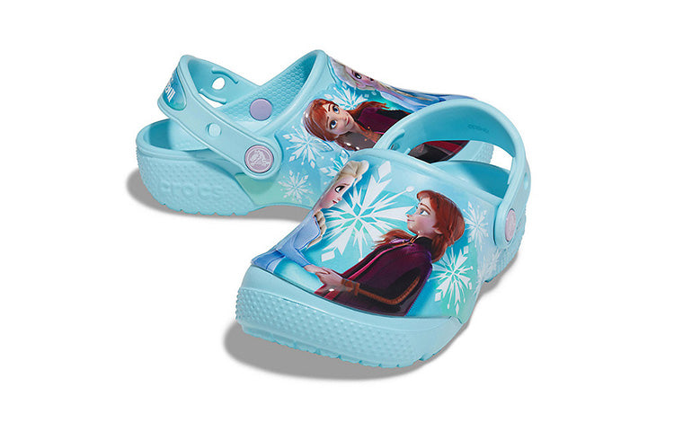 (PS) Crocs Frozen Printing Outdoor Flat Heel Sports Blue Sandals 207078-4O9