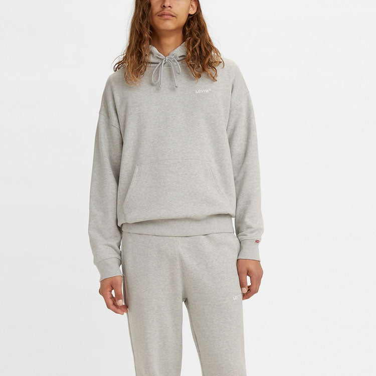 Men's Levis Hooded Drawstring Embroidered Gray A0747-0007