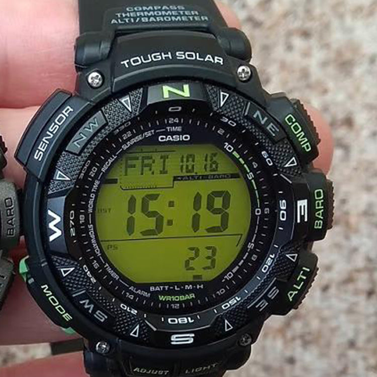 CASIO Waterproof Sports Solar Powered Mens Black Digital PRG-240-1B