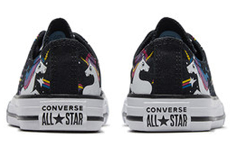 Converse Chuck Taylor All Star Rainbow Unicorn Black Sneakers 'Black' 665474C