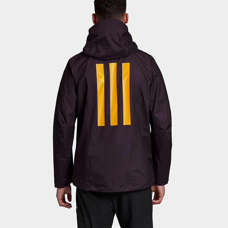 adidas terrex Gore-tex Solid Color Casual Sports hooded Outdoor Interchange Jacket Purple GH1557