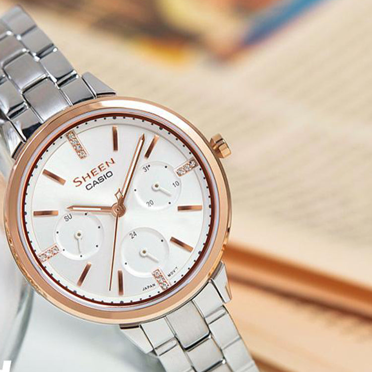 CASIO Waterproof SHEEN Sapphire Crystal Silver Analog SHE-3510SG-7AUPRD