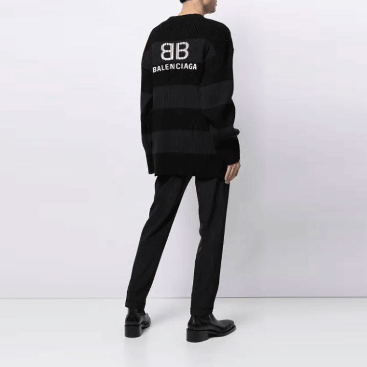 Balenciaga BB Striped Sweater 'Black' 657404T31984058