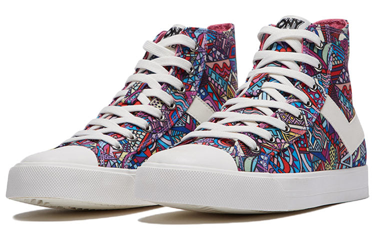 (WMNS) PONY Shooter High Canvas Shoes White Label Multicolor 01W1SH09MO