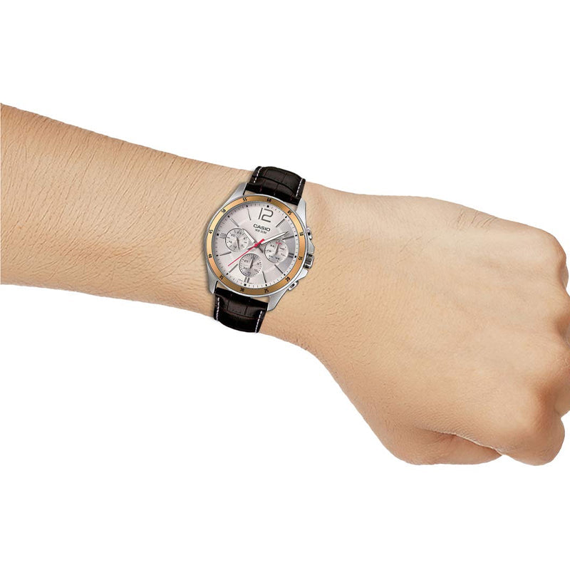 CASIO ENTICER Series Retro Leather Strap Water Proof Men's Waterproof Mens Brown Analog MTP-1374L-7AV