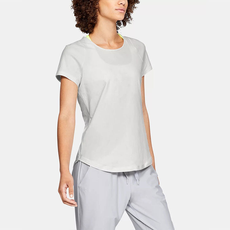 Under Armour Vanish Training Sports Hollow Out Quick Dry Knit Short Sleeve Gray 1328826-112