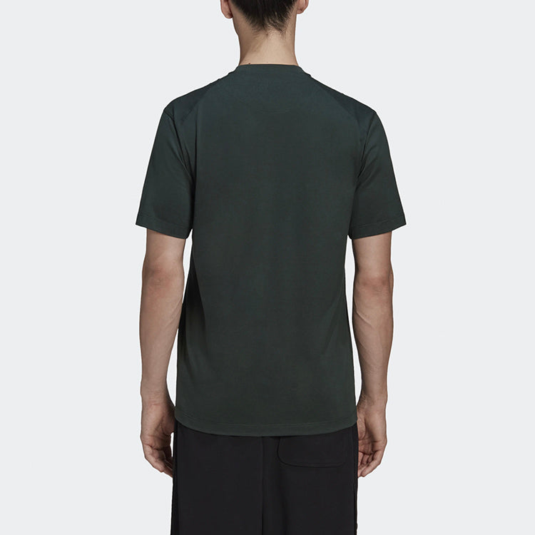Men's Y-3 Solid Color Casual Short Sleeve Dark Green T-Shirt GK4503