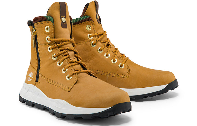 Timberland Brooklyn Side Zip Sneaker Wide Fit Boot 'Wheat Nubuck with Camouflage' A2JRZW