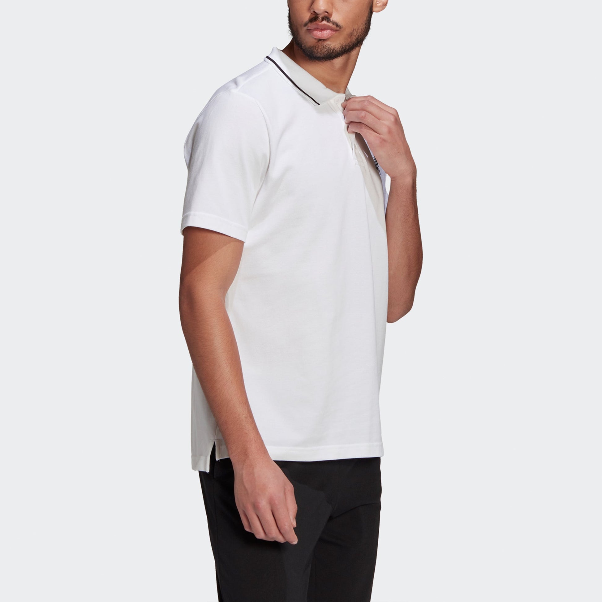 adidas M Sl Pq Ps Logo Athleisure Casual Sports Short Sleeve Polo Shirt White GK9221