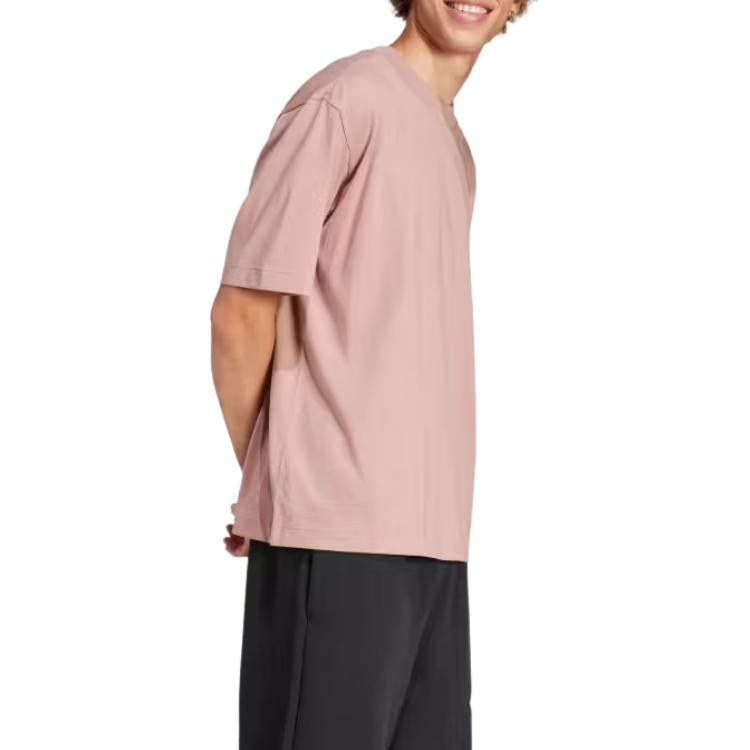 adidas Essentials Loose Fit 3 Bar Logo T-Shirt Asia Sizing 'Pink' JF3620