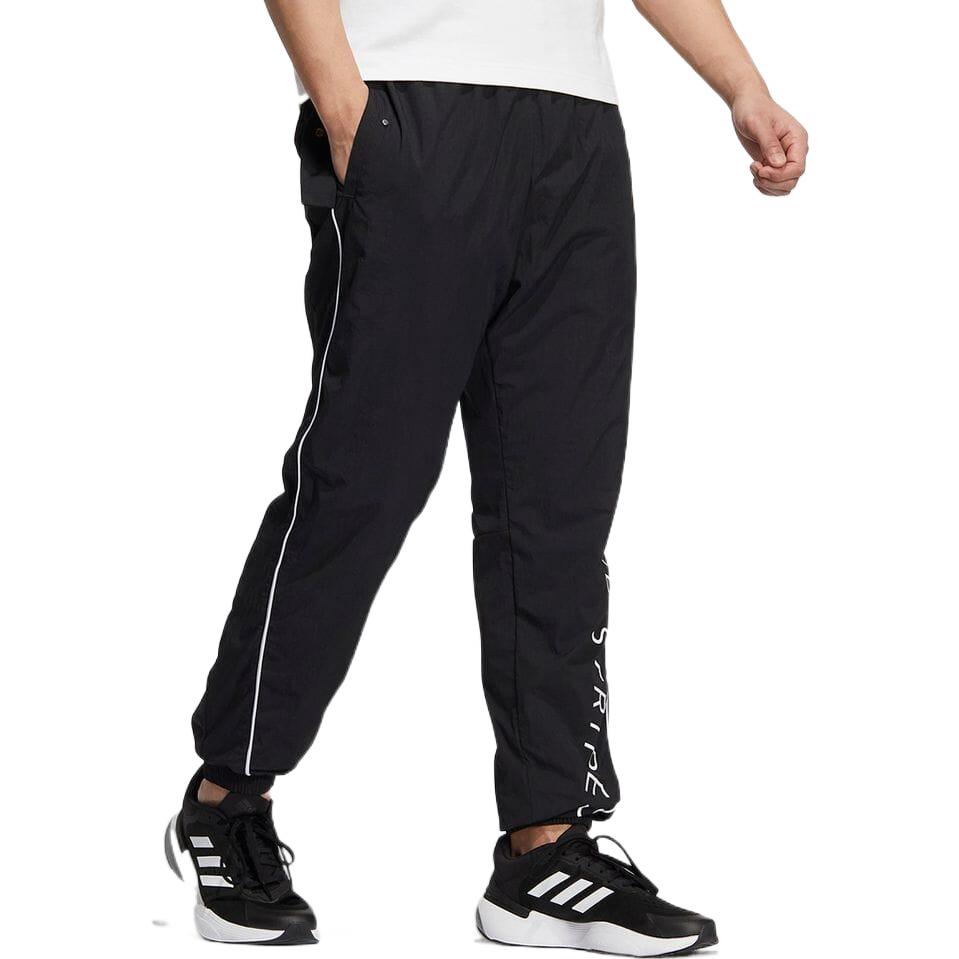 adidas Alphabet Elastic Waistband Casual Sports Pants Men's Black HM2689