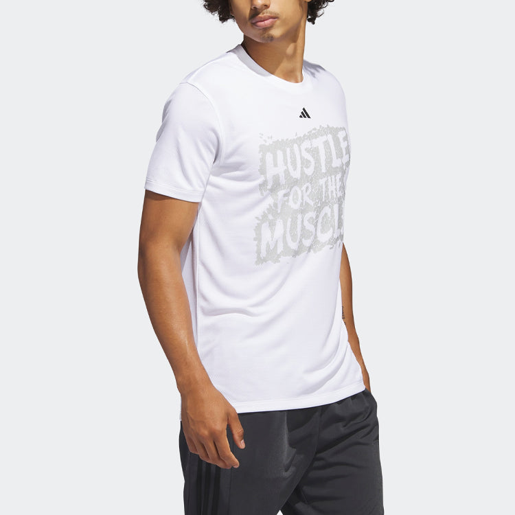 adidas Hustle For The Muscle T-Shirts 'White' H44742