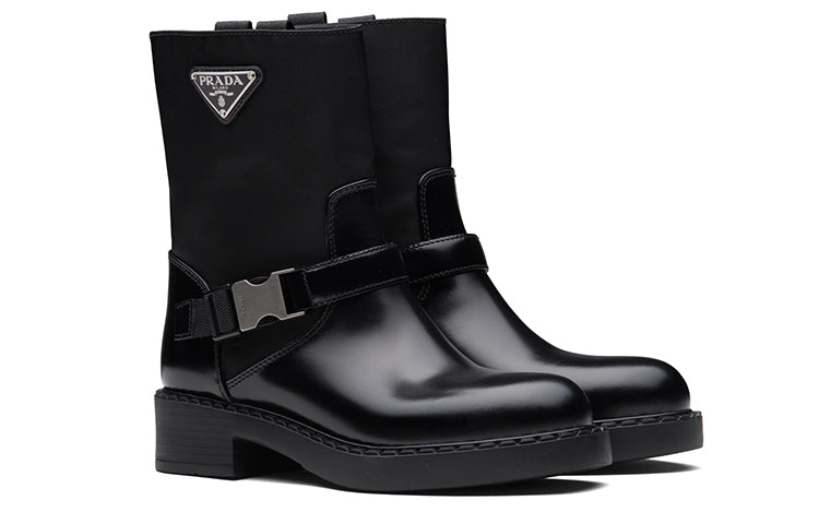 (WMNS) PRADA Brushed Leather and Re-Nylon Boots 'Black' 1U682M_3LF7_F0002_F_B050