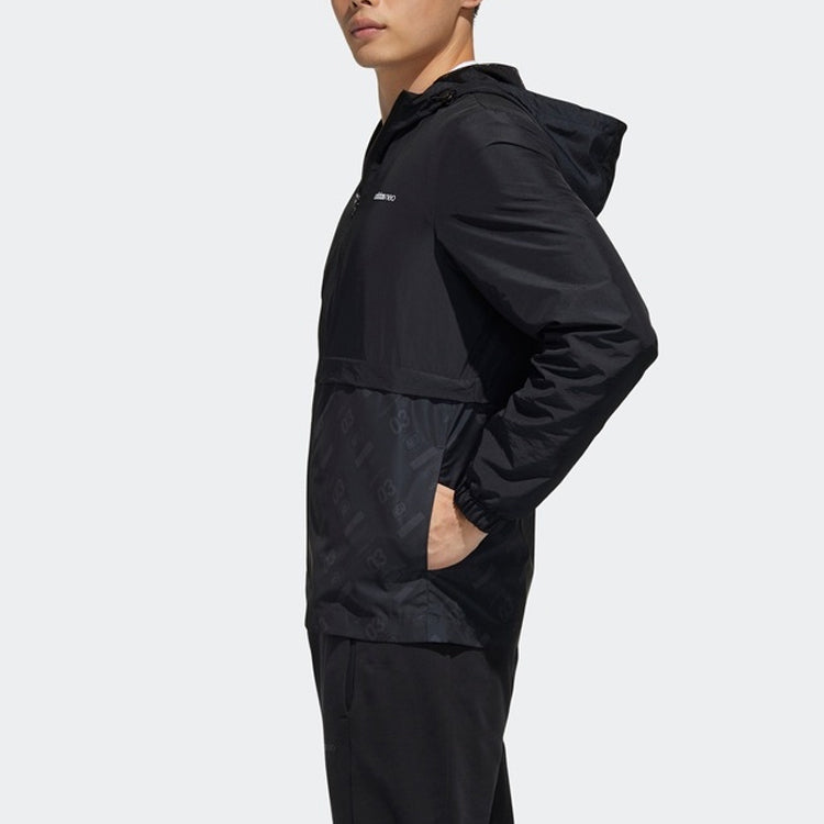 adidas neo M BRLV WB 2 Minimalistic Sports Windbreaker Jacket Black GK1513