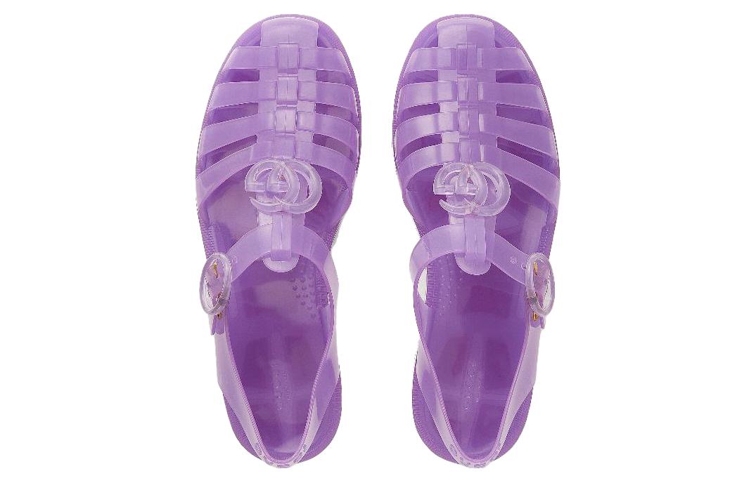 (WMNS) Gucci Embossed Flat Sandals 'Purple' 676970-JFM00-5305